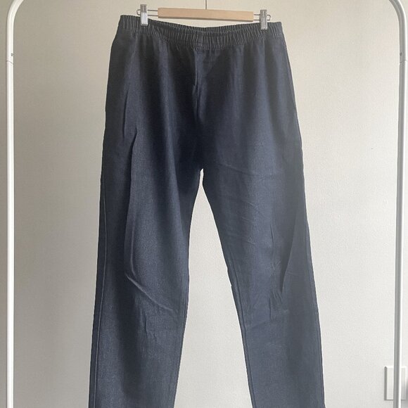 Muji - Men's Denim Easy Pants - dark indigo denim - M - Picture 1 of 3